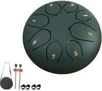 Tambour à langue en acier pour jardin extérieur, instrument de 15,2 cm avec 11 sons, parfait pour le camping, la méditation ou le yoga