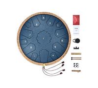 VEVOR Tambour à langue en acier, 356 mm, 15 notes, tambour de pluie pour extérieur, do majeur, instrument de percussion à main, 2 maillets, sac de transport, pour éducation musicale, yoga, bleu marine