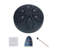 Tambour à Langue en Acier,Tambour à Langue - de réservoir 6 notes 3 pouces A-Key, petit tambour éthéré | Instrument de Percussion à tambour Handpan avec livre de musique maillet pour le divert