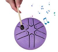 Tambour à langue en acier, tambour de pluie à 6 notes pour extérieur, instrument de musique étanche pour jardin, mini handpan pour l'éducation et le divertissement