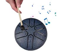 Tambour à langue en acier, tambour de pluie à 6 notes pour extérieur, instrument de musique étanche pour jardin, mini handpan pour l'éducation et le divertissement