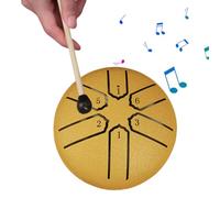 Tambour à langue en acier, tambour de pluie à 6 notes pour extérieur, instrument de musique étanche pour jardin, mini handpan pour l'éducation et le divertissement