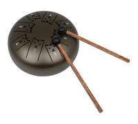 Tambour à Langue en Acier Titane 5, 5 Pouces, Débutant, Zodiaque | Son Clair et Éthéré, Finition Simple et Délicate, pour Yoga et Éducation Musicale, Bois Inclus