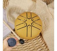 Tambour À Languettes En Acier 3 Pouces 6 Notes, Tambour De Pluie - Handpan En Acier Instruments De Percussion, Tambour De Méditation Style Handpan, Ensembles De Tambours Handpan(D)