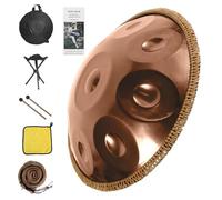 Tambour à main 432Hz Handpan Drum D mineur 9 10 12 tons Tambour à langue Percussion pour débutants et amateurs de musique méditation personnelle yoga(Or,9 Notes)