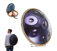 Tambour à Main 56cm Handpan D Kurd 12/9/10 tons 440Hz /432Hz Instrument en Acier avec Sac de Transport et Support, Idéal pour la Guérison Sonore et la Relaxation(Violette,440Hz/9Note)