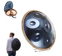 Tambour à Main 56cm Handpan D Kurd 12/9/10 tons 440Hz /432Hz Instrument en Acier avec Sac de Transport et Support, Idéal pour la Guérison Sonore et la Relaxation(Bleu,440Hz/10Note)