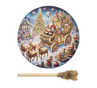Tambour à main chaman - Tambour chaman - 25,4 cm - En bois de Noël - Avec de batterie - Décoration d'intérieur - Outil de sonore pour méditation musicale spirituelle