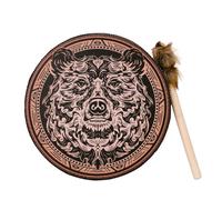Tambour à main chamanique fait main sibérien avec motif vintage pour la relaxation, la méditation, instrument de percussion ethnique avec baguette