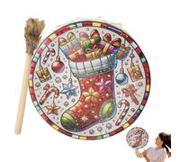 Tambour à main chamanique, Tambour à percussion chamanique, Tambour musical d' de Noël, Instrument chamanique, instrument de du son de tambour, décoration de cas