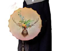 Tambour à main de renne chamanique, tambour d'élan fait à la main avec batteur, instrument de percussion spirituelle pour la méditation, le yoga, la sonore, la décoration intérieure, 25 cm