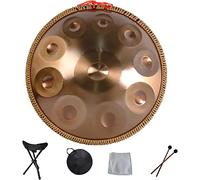 Tambour à Main en Acier 22 Pouces 432 Hz D Mineur 9/10 Notes avec Sac Souple, 2 Maillets et Support pour Handpan