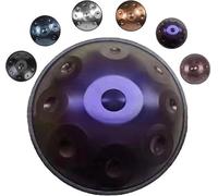 Tambour à main en acier for adultes, 432Hz/440hz, 9/10/12 Notes, Instrument de Percussion ré mineur avec maillets sac sur support, ensemble 22 pouces(Purple,440HZ/10Note)