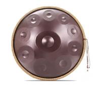Tambour à main en Acier Handpan Drum Instrument, 56 cm D Kurd 432/440Hz 9/10/12 Notes, Instrument de percussion avec Sac, Support et Chiffon pour la Performance Artistique(Purplish-red,440Hz/12Note)
