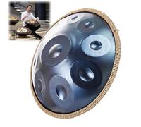 Tambour À Main En Acier Handpan pour Adultes 9/10/12 Notes instrument à tambour handpan en ré mineur, avec maillets 432Hz instrument de percussion pour débutants(Bleu,10 Notes)