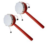 Tambour à Main en Bois, Lot de 2, 7cm, Jouet Musical Sensoriel pour Bébé
