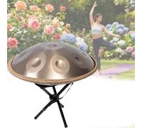 Tambour À Main, Handpan Pour Débutant, 56cm 432Hz 9/10/12 Notes Instrument Percussion Hang Drum En Ré Mineur, Le Yoga Et La Guérison Sonore(Argent,10)