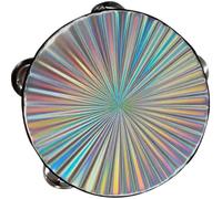 Tambour à main, tambourin radiant à double rangée de 6 pouces avec design réfléchissant, instruments de musique tambour main pour spectacle d'église et fête