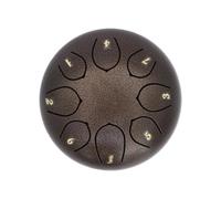 Tambour à pluie 8 tons en acier de 15,2 cm, tambour à langue chakra pour jardin et terrasse, instrument de musique d'extérieur fabriqué à la main avec revêtement résistant à la rouille (marron)