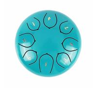 Tambour à pluie en acier 8 tons de 15,2 cm, tambour de langue chakra pour jardin et terrasse, instrument de musique d'extérieur fabriqué à la main avec revêtement résistant à la rouille (bleu lac)