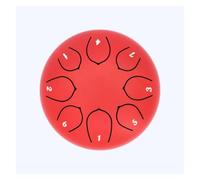 Tambour à pluie en acier 8 tons de 15,2 cm, tambour de langue chakra pour jardin et terrasse, instrument de musique d'extérieur fabriqué à la main avec revêtement résistant à la rouille (rouge cinabre