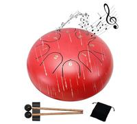 Tambour à pluie pour l'extérieur - Tambour à langue en acier au carbone à 8 notes de 15,2 cm - Carillon de jardin étanche pour terrasse, jardin et balcon - Comprend des maillets et un sac de transport