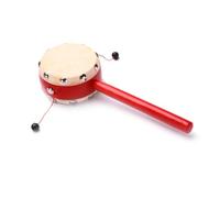 Tambour à Secouer pour Bébé 2 Pièces 7cm Bois Rouge
