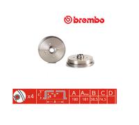 Tambour Arrière 1 Pz Audi Coupé - Seat Ibiza - VW Golf Brembo Pour 171501615A