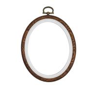 Tambour Broderie Cadre à broder imitation bois 10-26 cm, rond, carré, couronne, point de croix, anneau, résine plastique, alliage, aiguille coudre, artisanat(12X15cm)