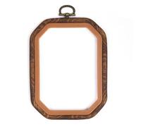 Tambour Broderie Cadre à broder imitation bois 10-26 cm, rond, carré, couronne, point de croix, anneau, résine plastique, alliage, aiguille coudre, artisanat(11X15cm)