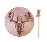 Tambour chaman - Tambour portable à main | Tambour chamanique | Tambour à cadre | Outil de guérison du son de tambour pour musique spirituelle, cicatrisation du son, réflexion du tambour