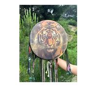 Tambour Chamanique 27cm Instrument de Musique Traditionnel, Son Authentique, Fabrication Artisanale, Outil de Méditation et de Guérison - Naturel, Taille Unique