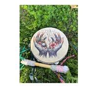 Tambour Chamanique 30cm Kam Davulu Instrument de Méditation Traditionnel Turc pour Relaxation et Guérison - Taille Unique