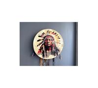 Tambour Chamanique 60cm Tambour de Chamane Instrument de Musique Traditionnel, Son Profond et Résonnant, Fabrication Artisanale, Outil Spirituel - Original, Taille Unique