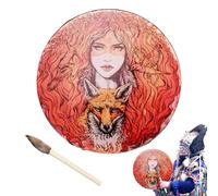 Tambour Chamanique - Arbre de Vie type Bois plus Instrument de Méditation et Spirituelle pour Rituels et Thérapie Sonore Décoration et Musique Accessoire Pro Kit