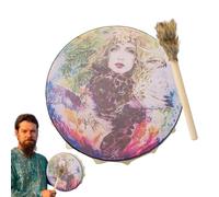 Tambour Chamanique Avec Baguette Instruments Sonores Authentiques Léopard