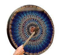 Tambour Chamanique Avec - PU Cuir Forme D’Arbre Contreplaqué 25x5cm | Tambour Chaman Main En PU Cuir Fait Main | Outil Chamanique Rond Ton Profond Pour Méditation, Rituels, Musique Et Pratiqu