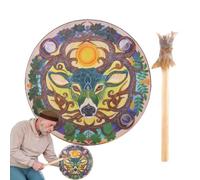 Tambour Chamanique De 9 Pouces Avec Tête De Cerf Pour Le Rythme Et La Médit