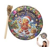 Tambour chamanique de Sibérie, pour adultes, musique spirituelle de Noël, tambour chamanique | Tambour de musique spirituel au look rétro pour les amateurs de musique et les musiciens expérimentés