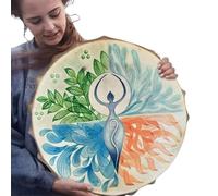 Tambour Chamanique - Déesse Gaia Arbre De Vie Instrument De Musique Spirituelle, Percussions De Thérapie Sonore Basse Faites À La Main, Décor De Méditation Aura | Outil Réfléchissant Réutilisable Pour