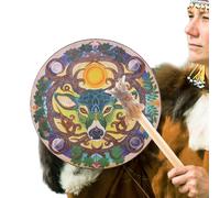 Tambour chamanique fait à la main - Tambour à main avec motif de cerf, instrument rituel | tambours de musique curative pour la méditation spirituelle et les cérémonies