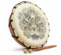 Tambour chamanique Hamsa avec deux bâtons - 30 cm- Vendu par 1