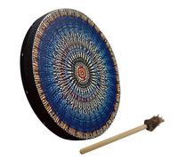 Tambour chamanique - Instrument de musique spirituel en cuir synthétique | Shaman vintage en cuir, instrument de rituel, outil de percussion indigène avec dos creux et cadre pour les amateurs de