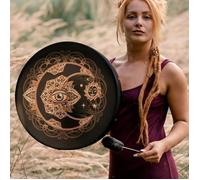 Tambour chamanique Outil de guérison sonore , Cadeau d'âme d'instrument de médecine de Tambour de Cadre de Femme de Membrane.