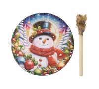 Tambour chamanique | Tambour chaman de Noël en bois de 25,4 cm avec baguette | Outil de guérison sonore, décoration d'intérieur, instrument spirituel pour la méditation