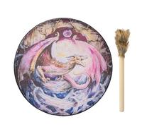 Tambour chamanique - Tambour de méditation chaman pour adultes de 24 cm | Tambour chaman guérisseur sonore, petit instrument de bain sonore pour musique spirituelle