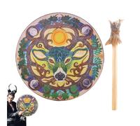 Tambour Chamanique, Tambours - Modern Chamaniques Fabriqué La Main, De 9 Pouces Avec, Conception Tête Cerf Shaman Instrumental | Multipurpose Outdoor Indoor Utility Multiuse Efficient Elegant