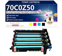 Tambour Compatible 70C0Z50 pour Lexmark CX310dn CX310n CX410de CX410dte CX410e CX417de CX510de Imprimantes, Grande Capacité 40000 Pages, Transparentes et Durables,BCMY-1 Set
