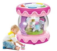 Tambour d'activité sensorielle pour bébé - Carrousel rotatif lumineux, jouet d'apprentissage musical électrique, divertissement fantaisie pour bébé | Cadeau de premier anniversaire, jeu pour tout-