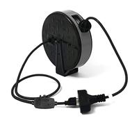 Tambour de câble, Enrouleur de rallon rétractable, cordon d'alimentation de 9 m avec 3 prises et disjoncteur de 10 A.